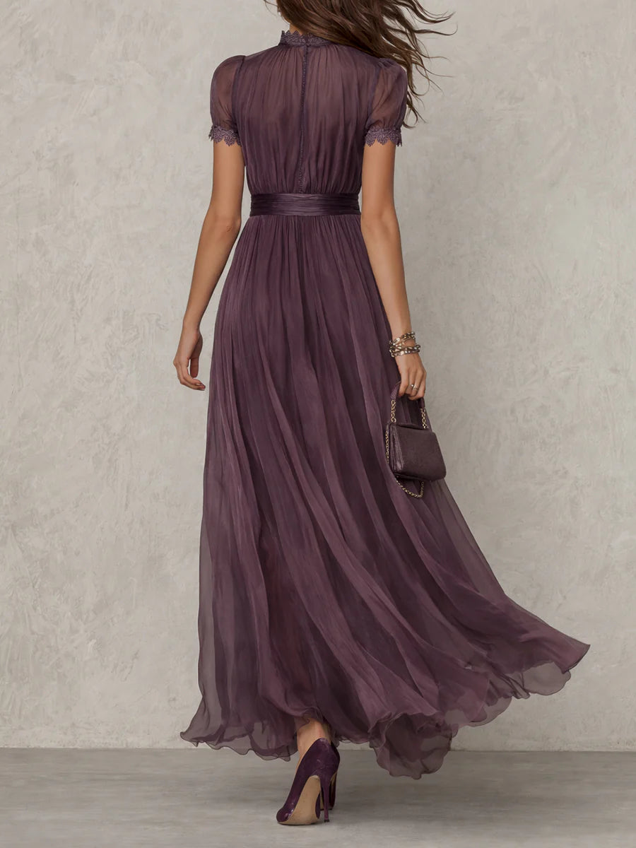 Marielle | Women’s Pleated High-Neck Maxi Dress