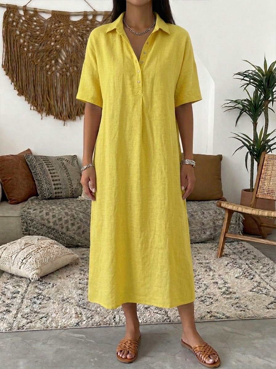 Marielle | Short-Sleeve V-Neck Polo Dress