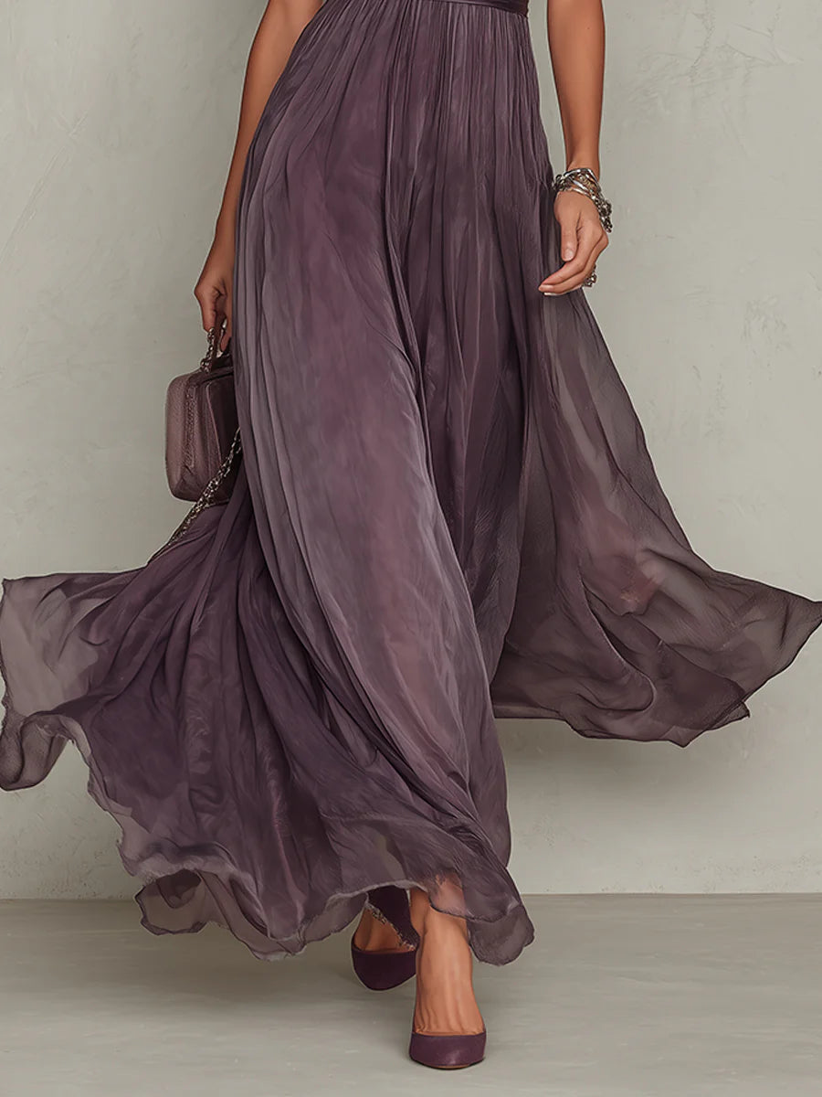 Marielle | Women’s Pleated High-Neck Maxi Dress