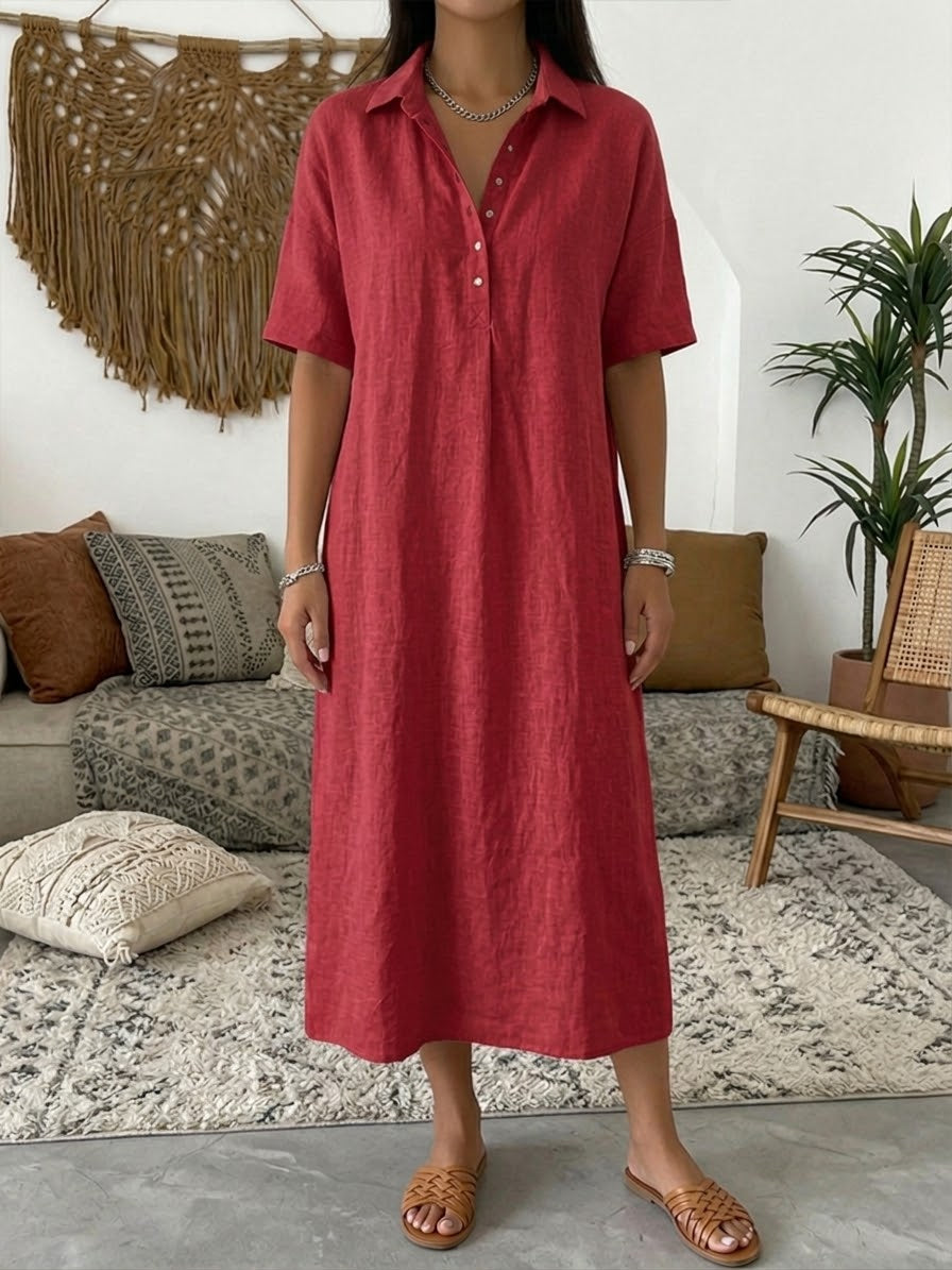 Marielle | Short-Sleeve V-Neck Polo Dress