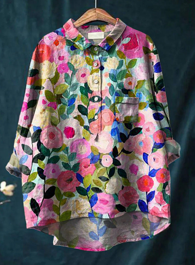 Marina | Women's Vintage Button-Front Blouse