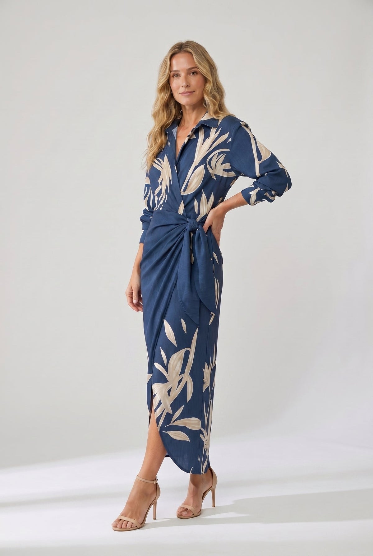 Marina | Women's Tropical Leaf Print Wrap Maxi Dress