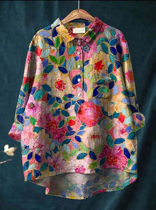 Marina | Women's Vintage Button-Front Blouse