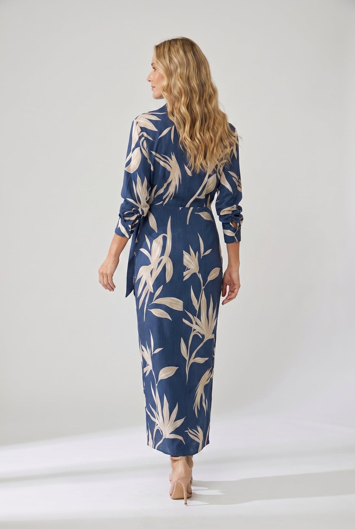 Marina | Women's Tropical Leaf Print Wrap Maxi Dress