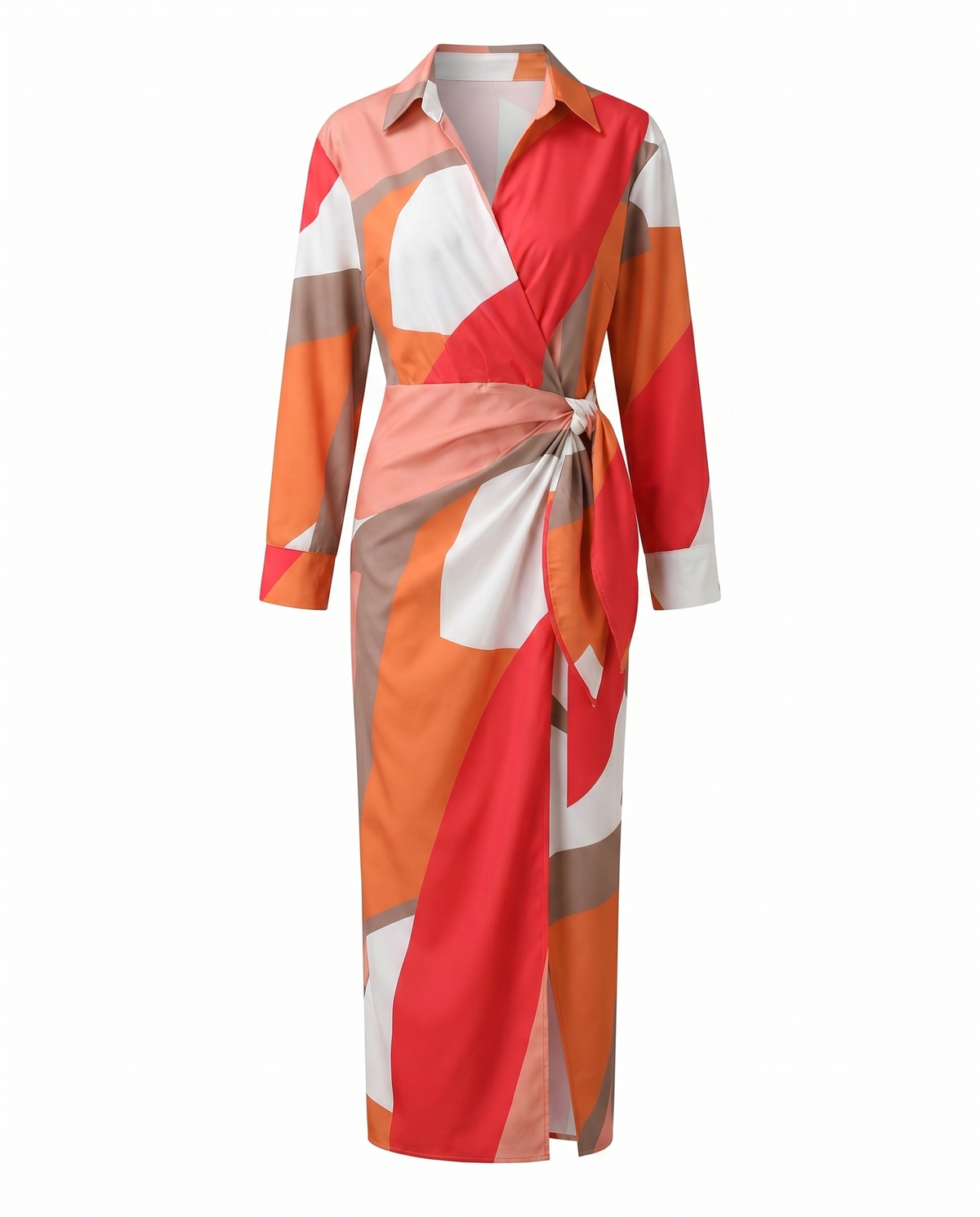 Marina | Women's Tropical Leaf Print Wrap Maxi Dress