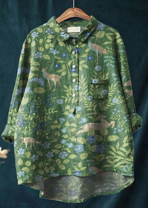 Marina | Women's Vintage Button-Front Blouse