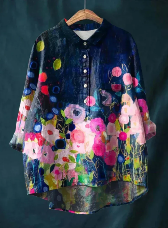 Marina | Women's Vintage Button-Front Blouse