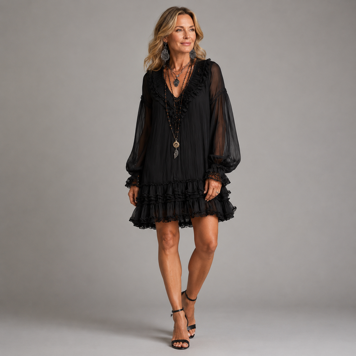 Marissa | Women’s A-Line Mini Dress with Delicate Ruffle Details