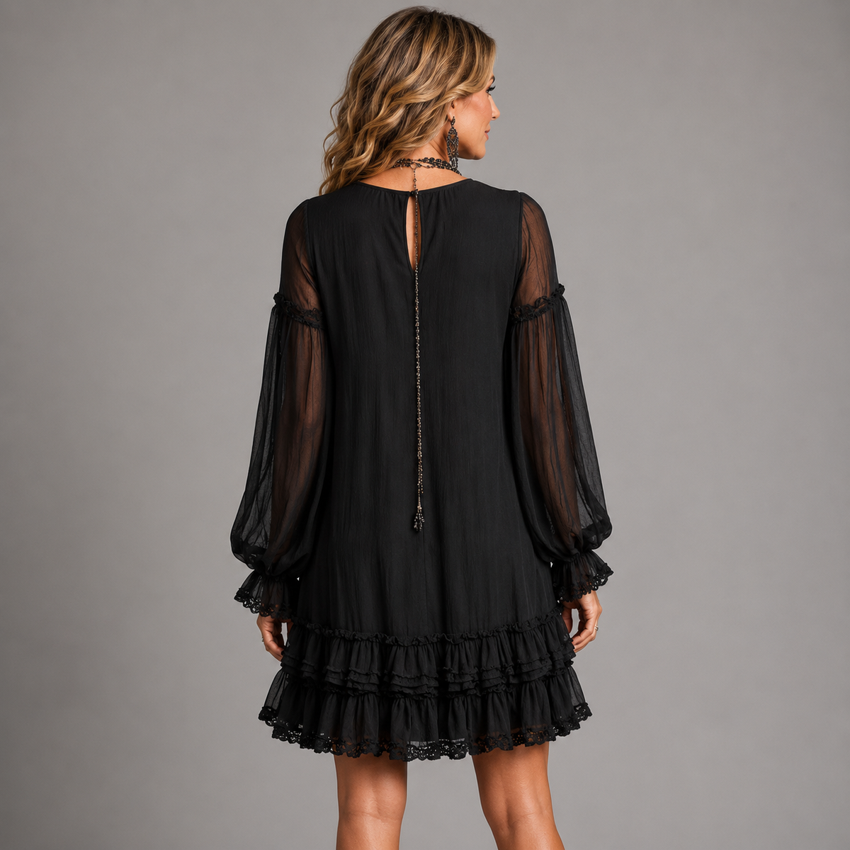 Marissa | Women’s A-Line Mini Dress with Delicate Ruffle Details