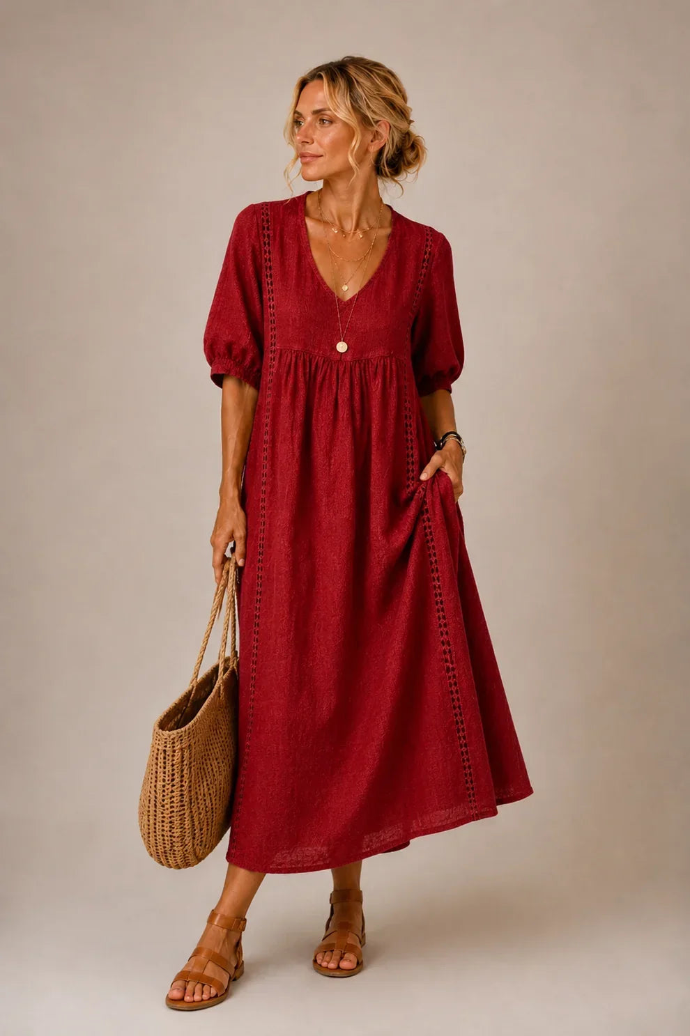 Marissa | V-Neck A-Line Maxi Dress