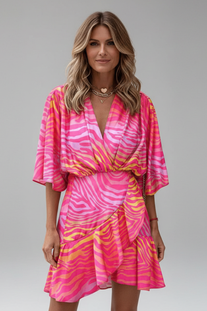 Marlyn | Women's Printed V-Neck Mini Dress