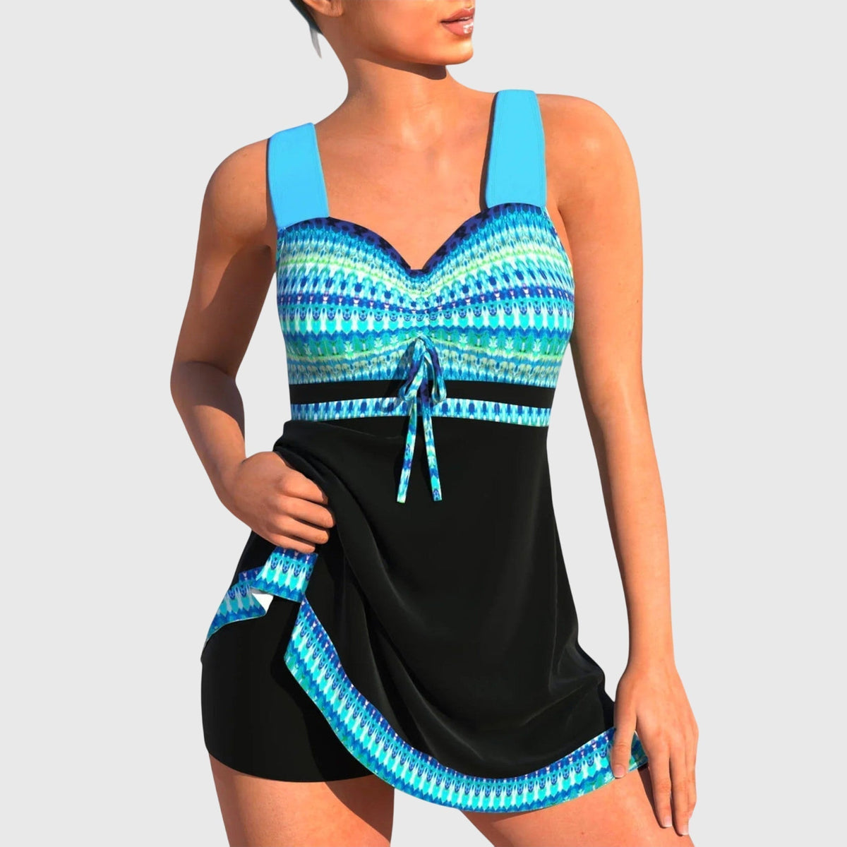 Marylyn | Women’s Two-Piece Tankini Swimsuit with Swim Skirt Shorts