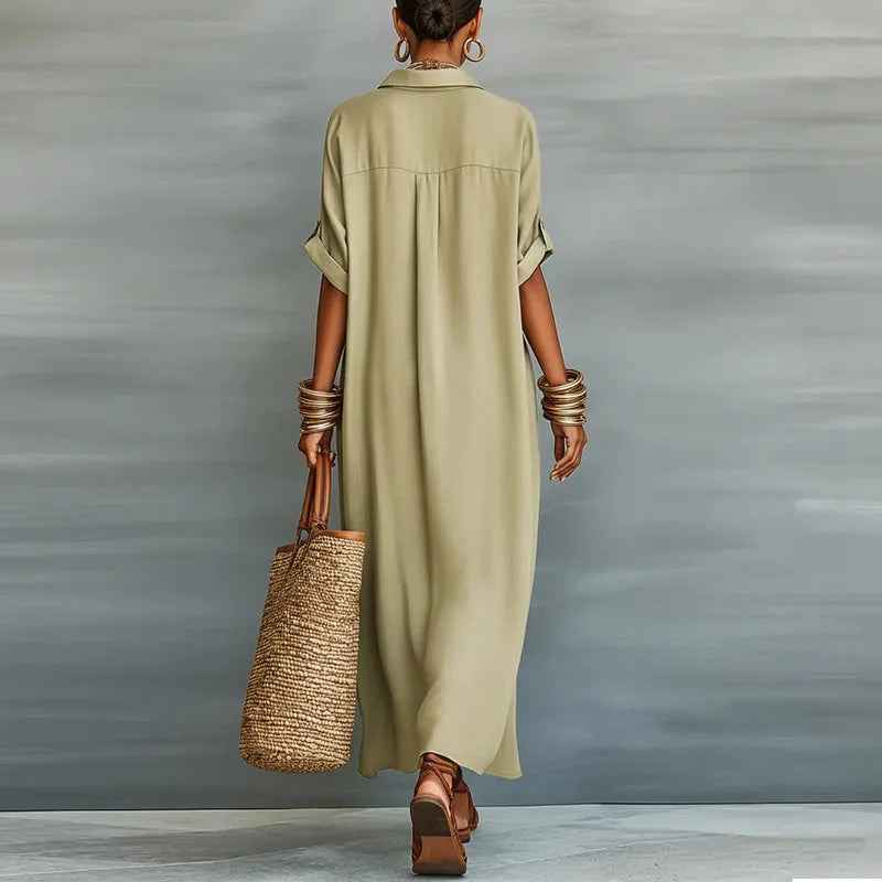 Matilda | Women's Button-Front Maxi Shirt Dress