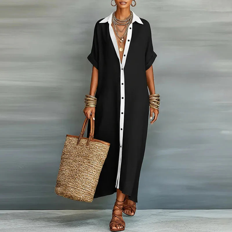 Matilda | Women's Button-Front Maxi Shirt Dress