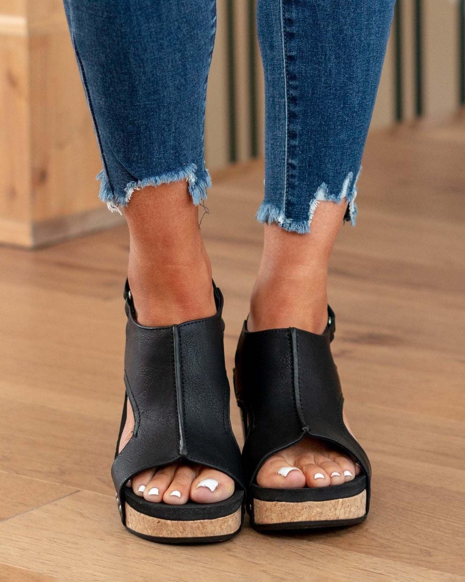 Mavis | Women’s Strappy Wedge Sandals with Cork-Effect Platform
