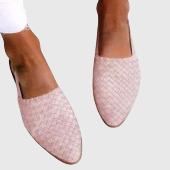 Mavis | Women’s Woven Slingback Flats with Buckle Strap