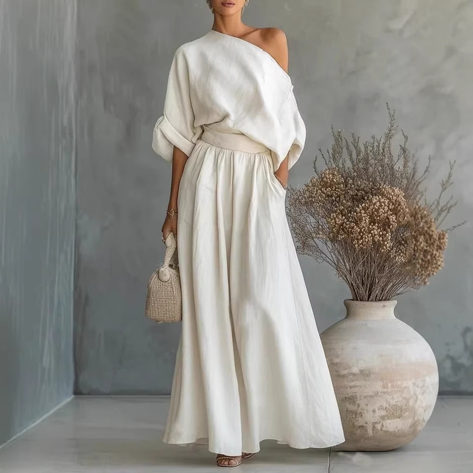 Noelia | One-Shoulder Maxi Skirt Set