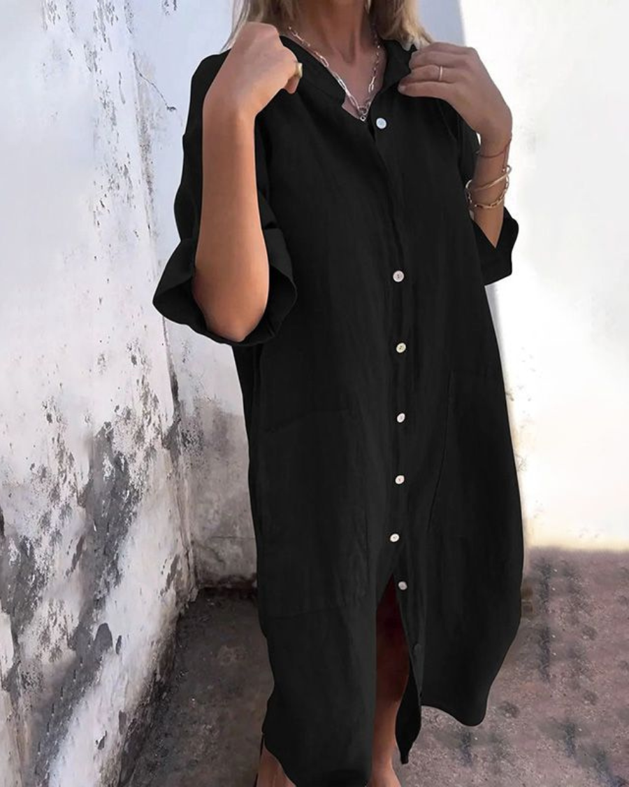 Nora | Relaxed Shirt Midi Dress