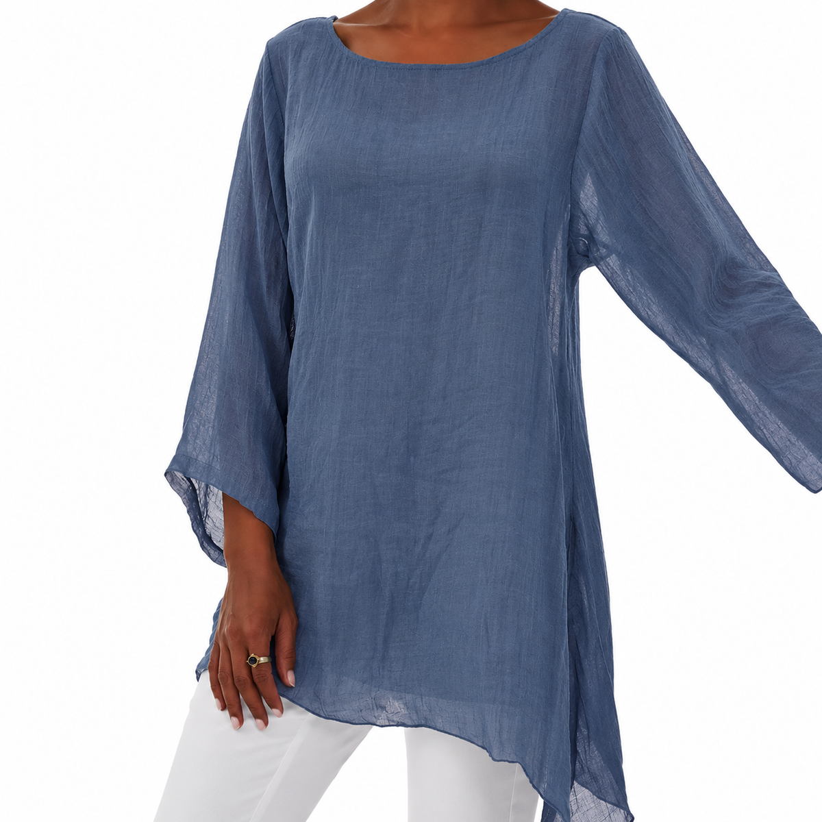 Nora | Women's Long Sleeve Asymmetric Tunic Top