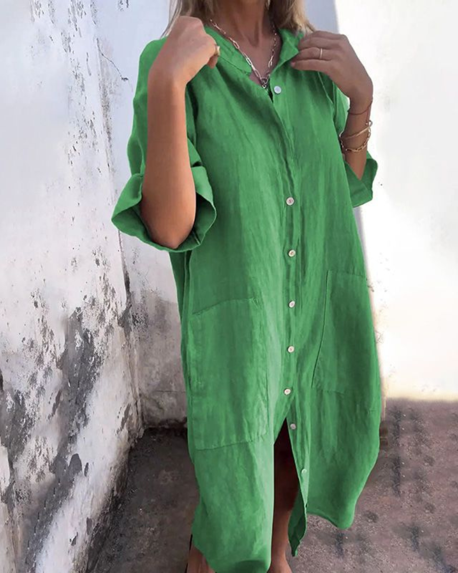 Nora | Relaxed Shirt Midi Dress