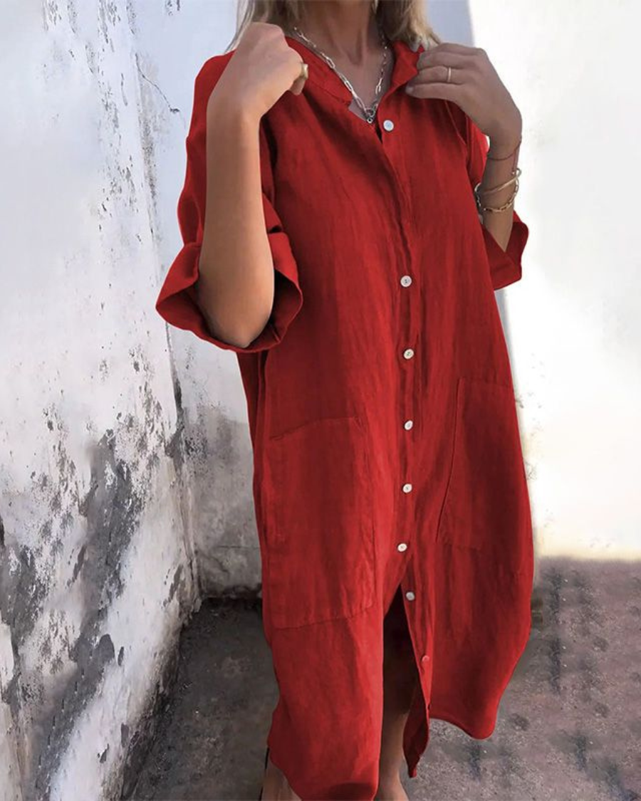 Nora | Relaxed Shirt Midi Dress