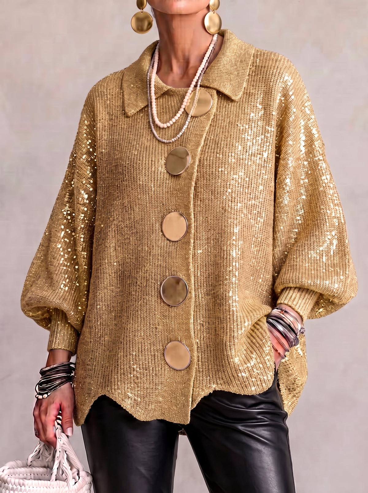 Orlisse | Women's Oversized Button-Up Cardigan