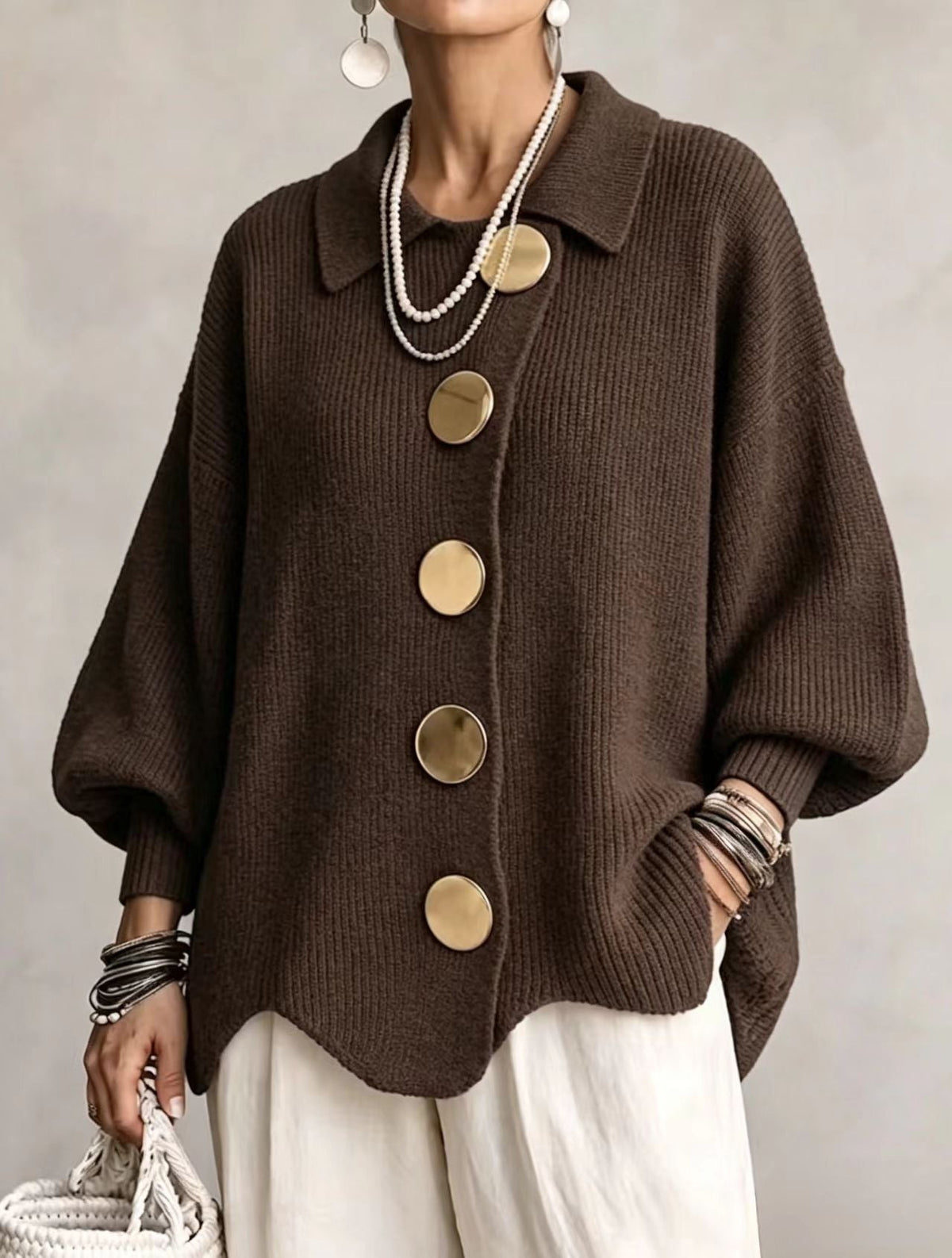 Orlisse | Women's Oversized Button-Up Cardigan
