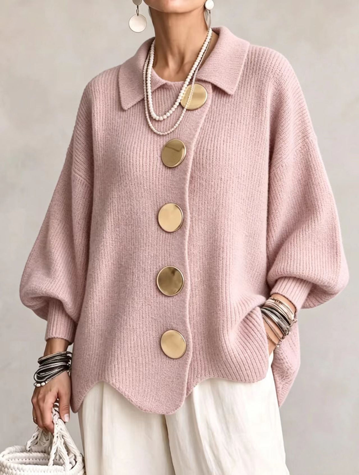 Orlisse | Women's Oversized Button-Up Cardigan