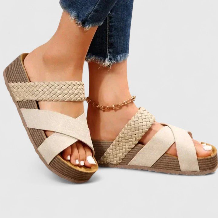 Paige | Women's Strappy Platform Wedge Sandals with Crossover Straps