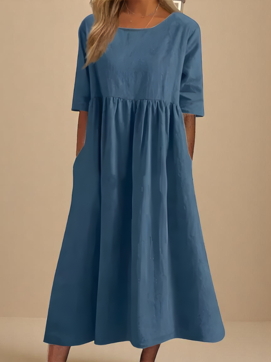 Penelope | Women's Short-Sleeve Dress with Side Pockets
