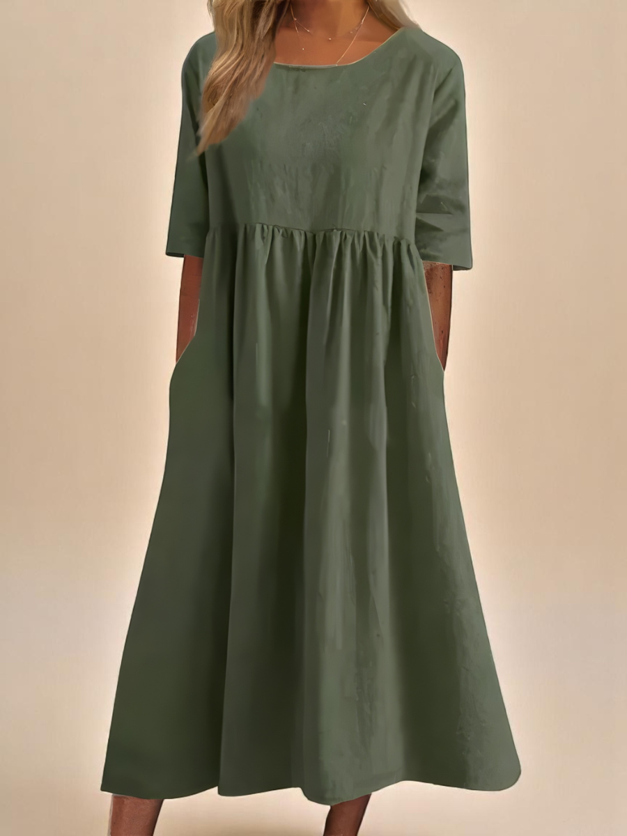 Penelope | Women's Short-Sleeve Dress with Side Pockets