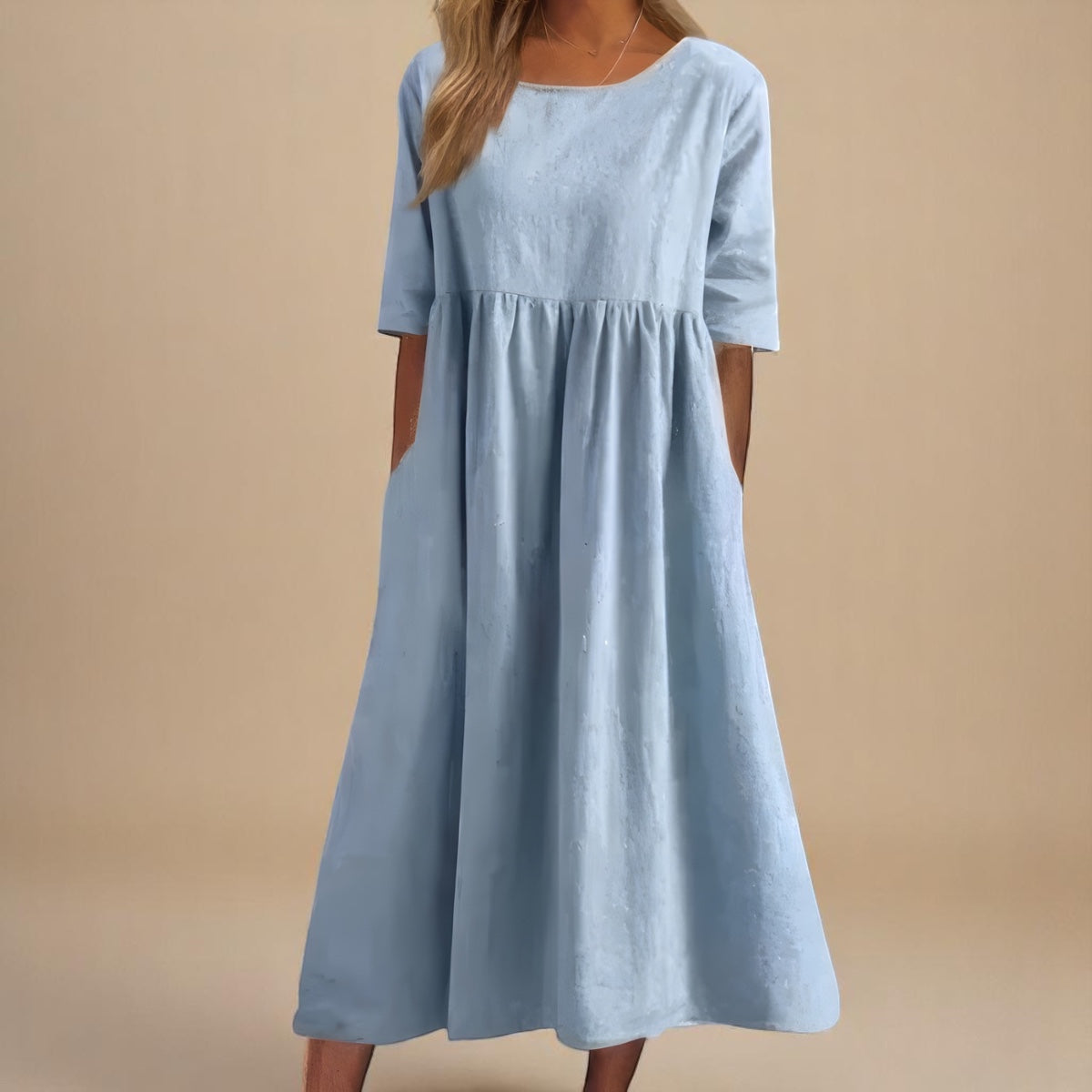 Penelope | Women's Short-Sleeve Dress with Side Pockets