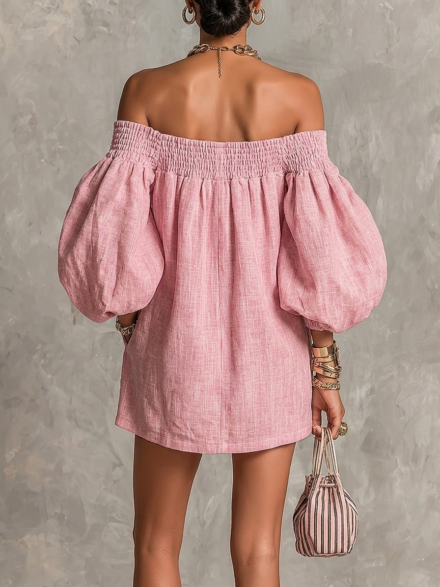 Penelope | Women's Off-Shoulder Puff Sleeve Mini Dress