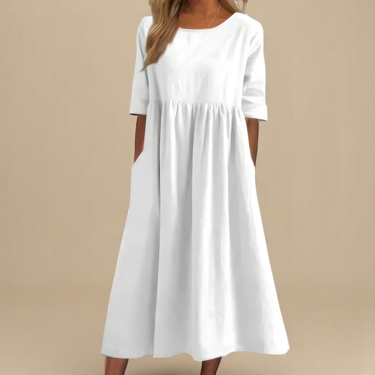 Penelope | Women's Short-Sleeve Dress with Side Pockets