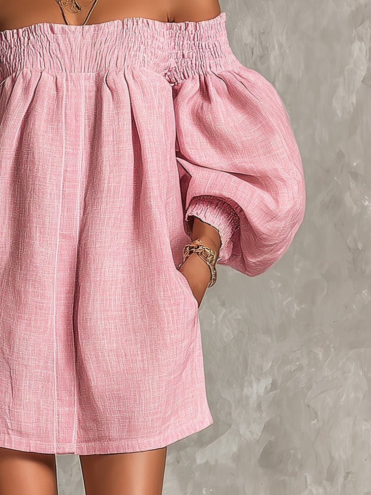 Penelope | Women's Off-Shoulder Puff Sleeve Mini Dress