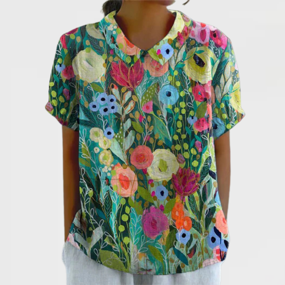 Lina | Women’s Watercolor Floral Print Shirt