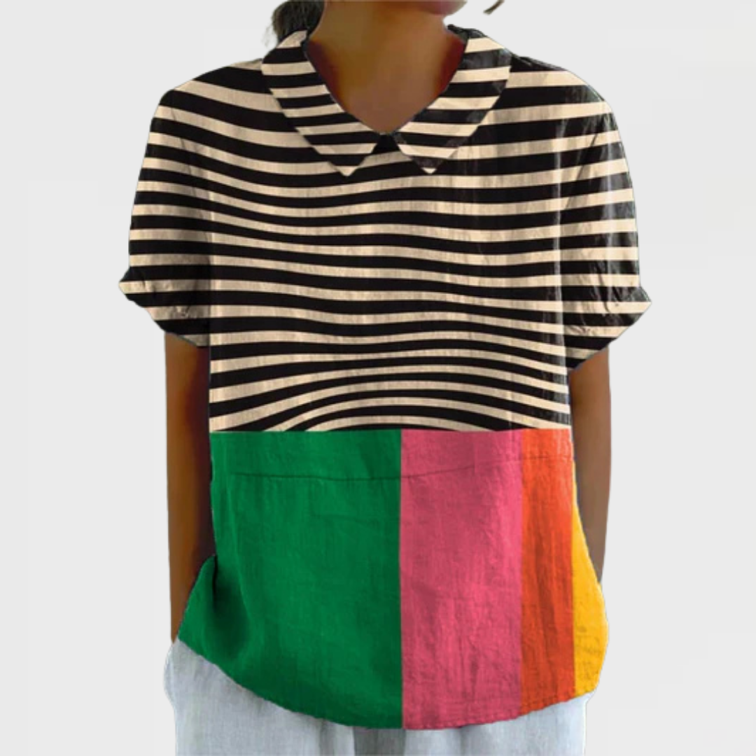 Maelle | Women’s Striped Colour Block Shirt