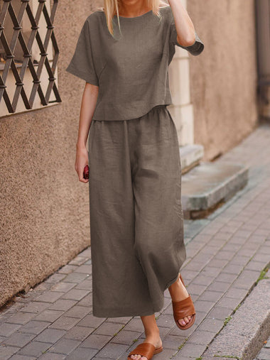 Rosalie | Women's Two-Piece Set with Loose-Fit Top and Wide-Leg Pants