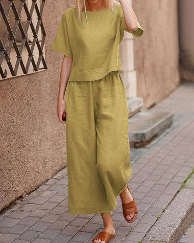 Rosalie | Women's Two-Piece Set with Loose-Fit Top and Wide-Leg Pants