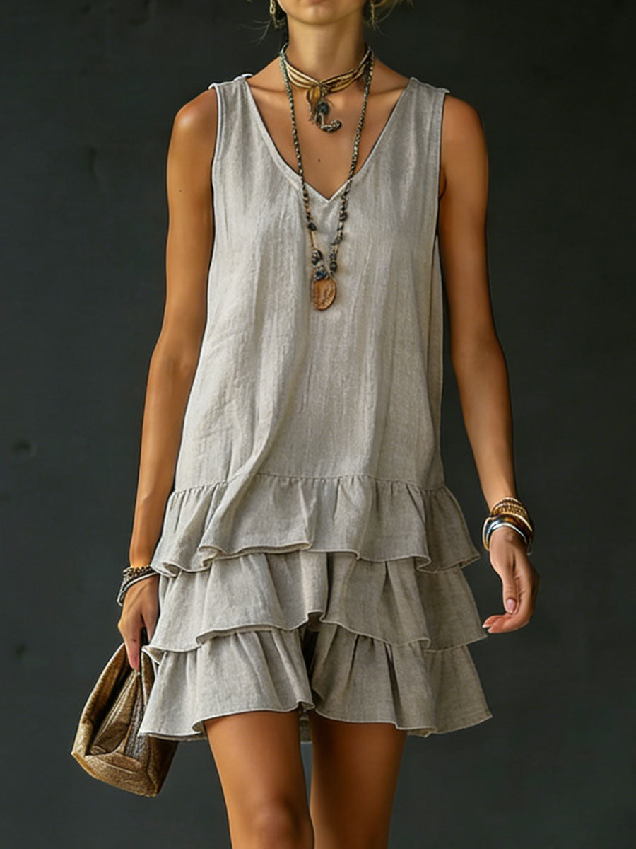 Rosalina | V-Neck Tiered Shift Dress