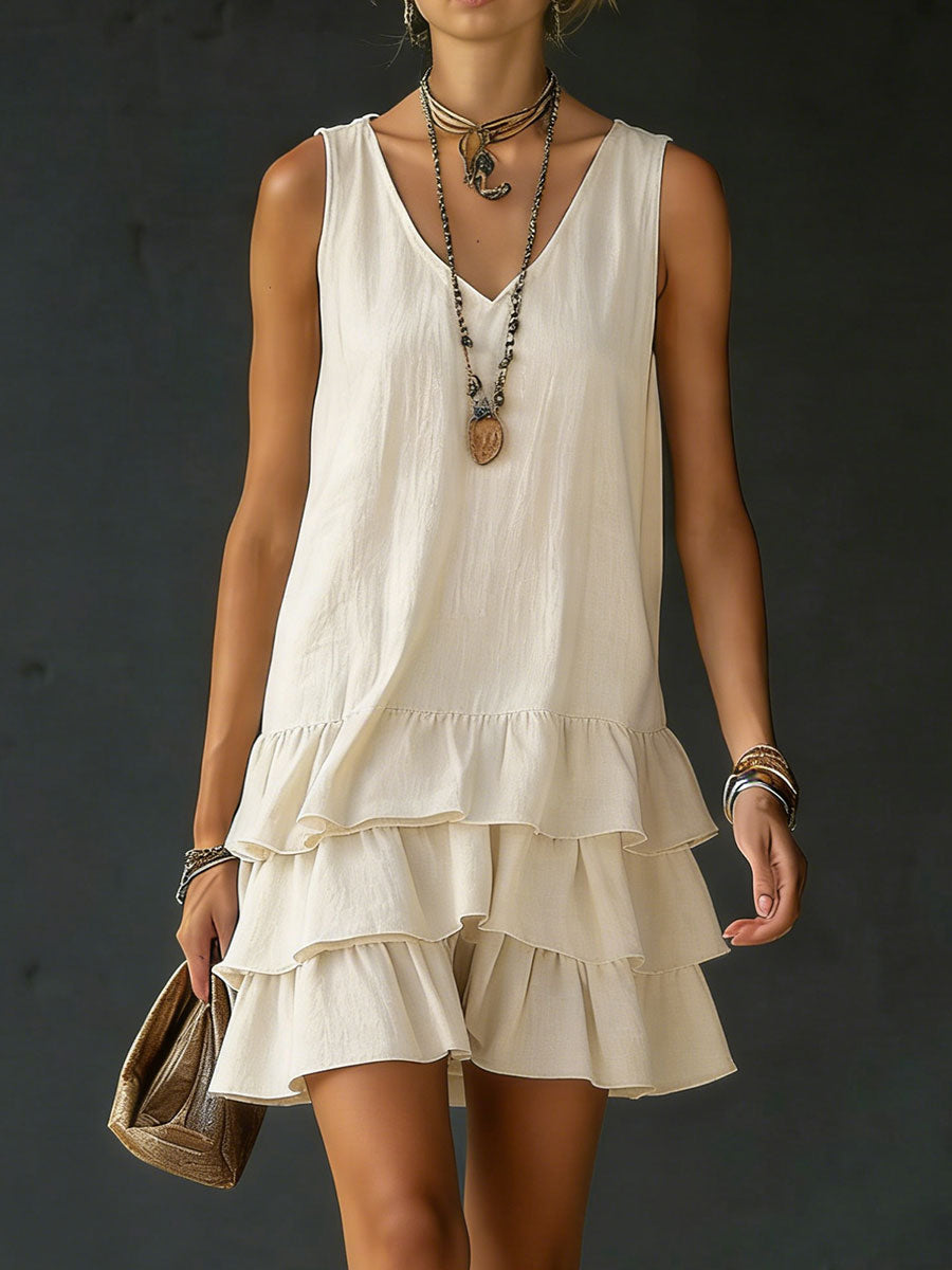 Rosalina | V-Neck Tiered Shift Dress