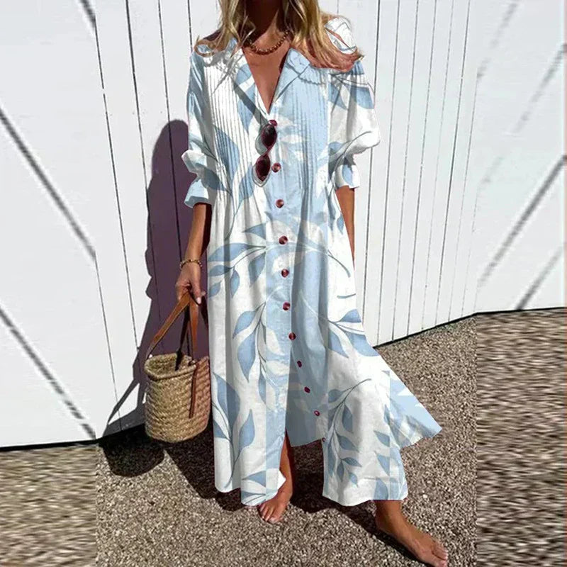 Rosalina | Women's Floral Print Maxi Dress with Front Slit