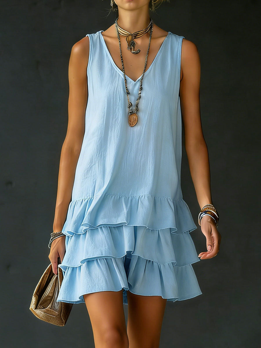 Rosalina | V-Neck Tiered Shift Dress