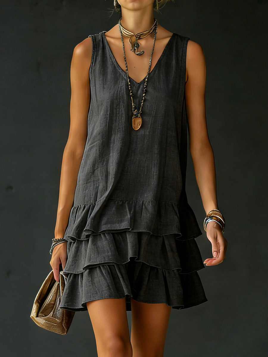 Rosalina | V-Neck Tiered Shift Dress