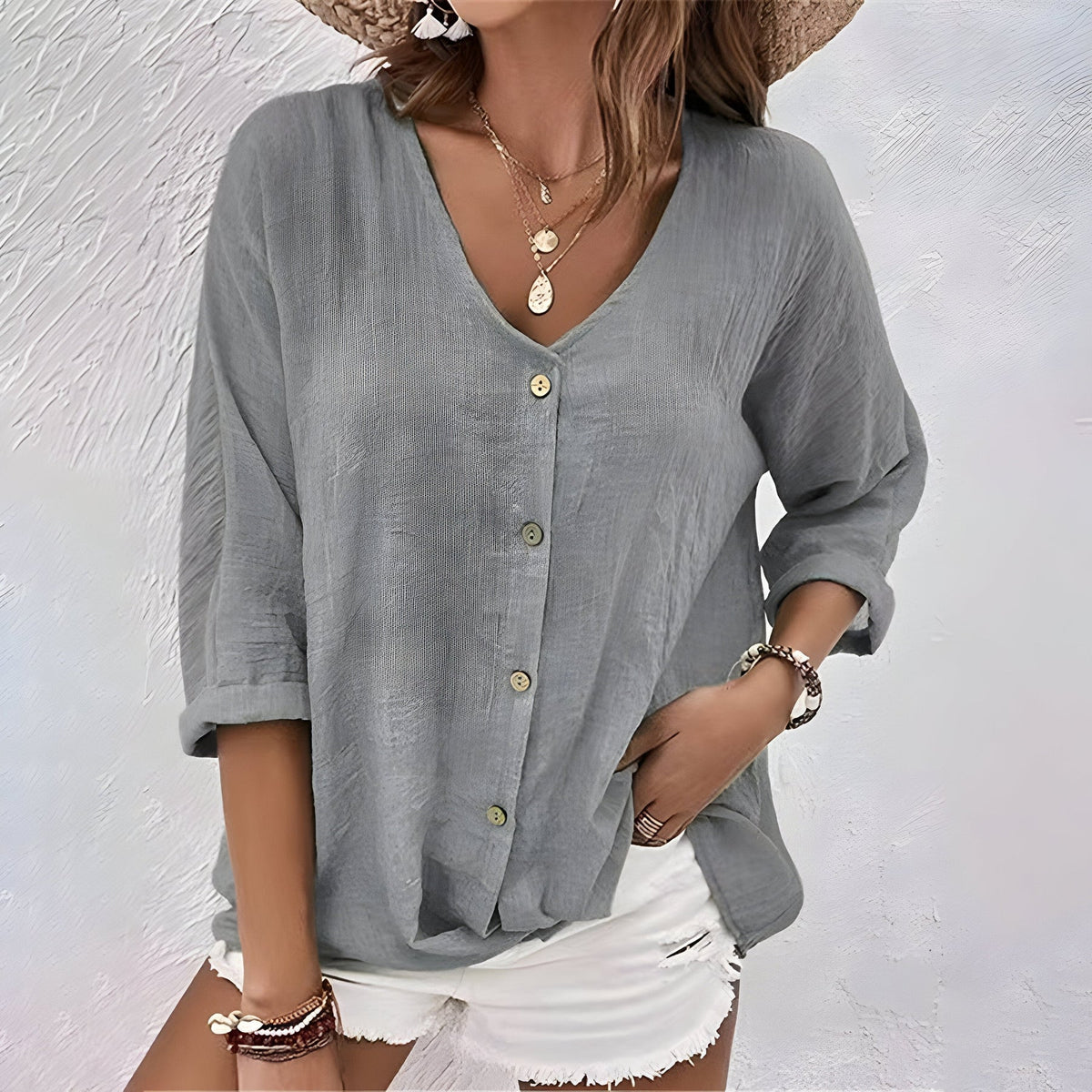 Serena | Relaxed Button-Up Blouse