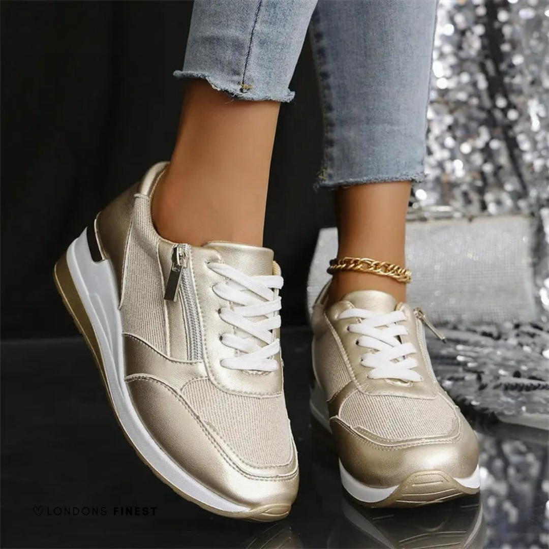 Sofia | Metallic Wedge Sneakers