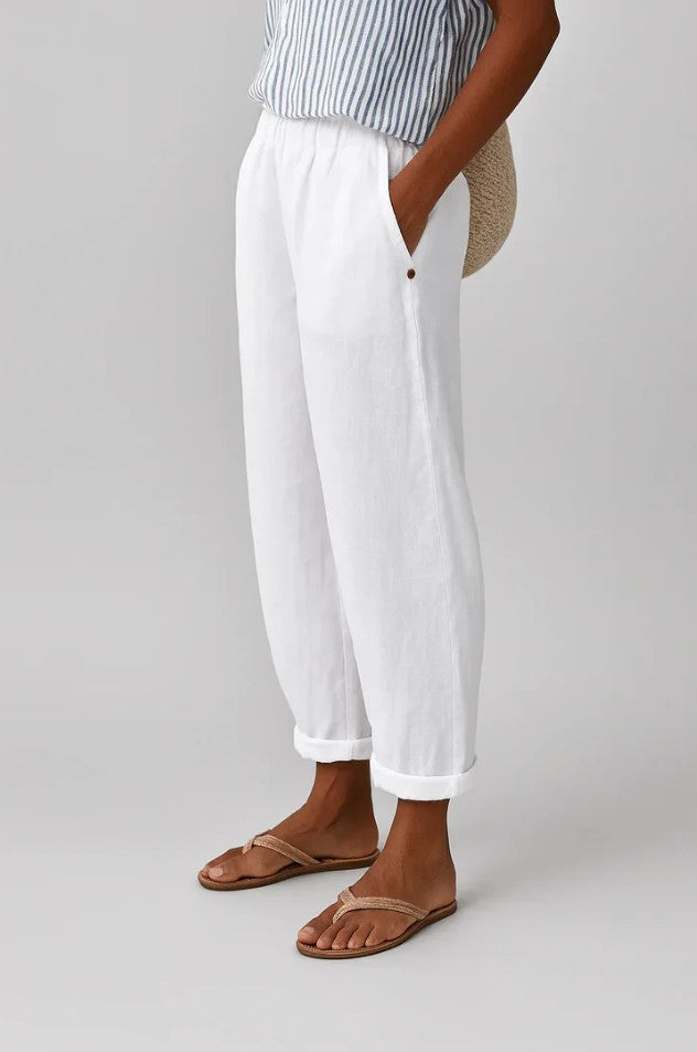 Summer | Women's Straight-Leg Trousers with Elastic Waistband