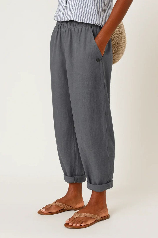 Summer | Women's Straight-Leg Trousers with Elastic Waistband