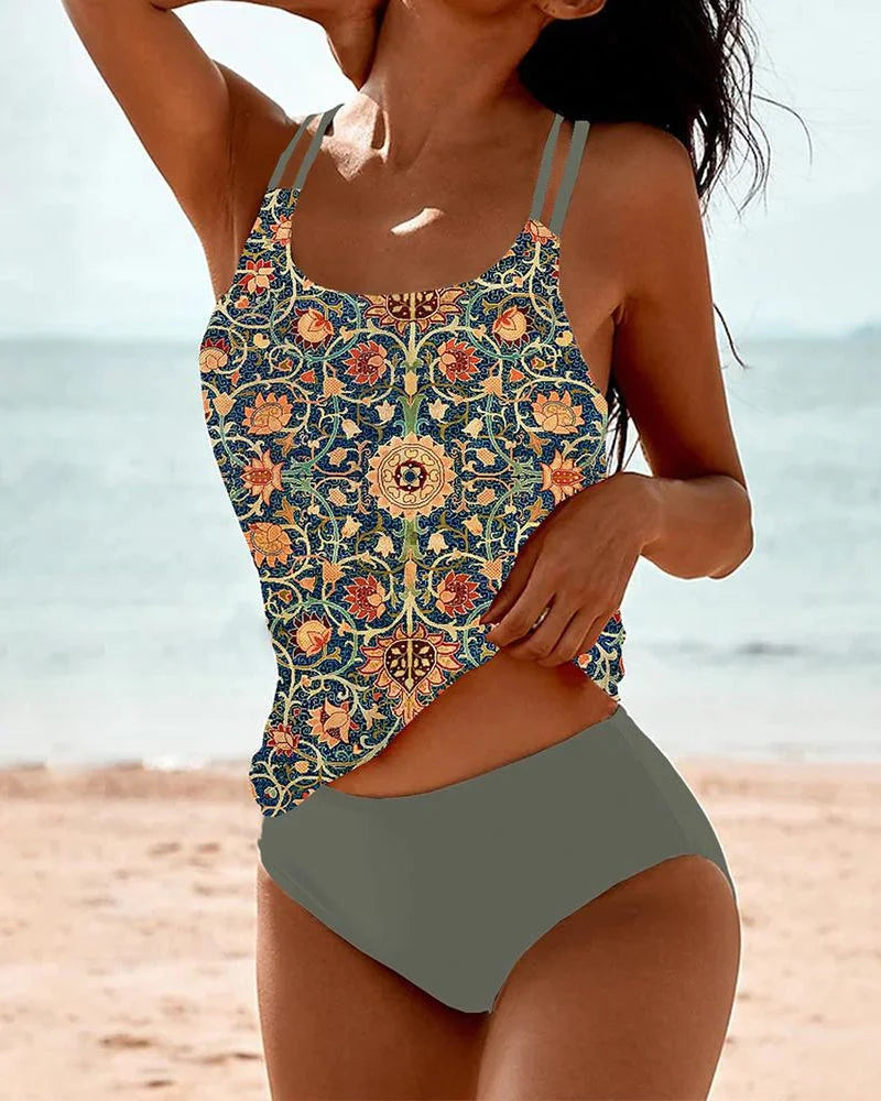 Suzie | Women's Floral Tankini Swimsuit with Double Straps