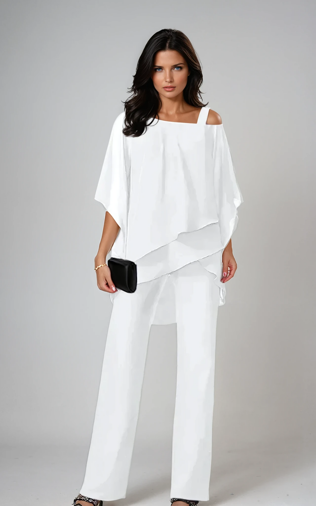 Tamsinelle | Women's Two-Piece Layered Top and Wide-Leg Pants Set